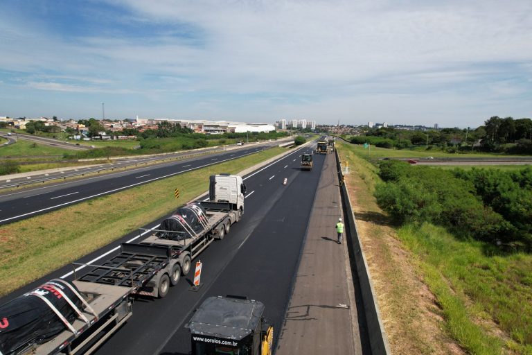 Recapeamento do sistema Anhanguera-Bandeirantes em andamento